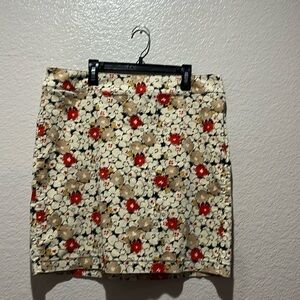 Ann Taylor Loft Colorful Floral Mini Skirt Soft Microfiber Women’s Size 10